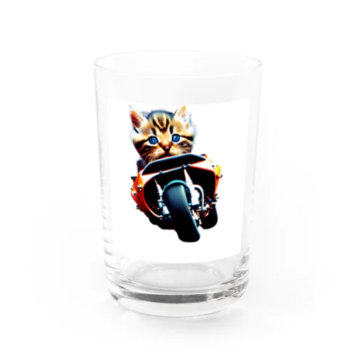 レーサー猫ちゃん Water Glass