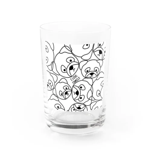 Dog family Water Glass