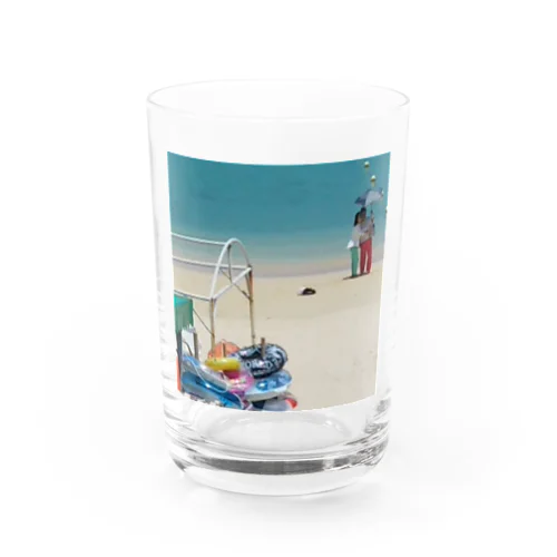 沖縄の砂浜をプリントしたグッズ Water Glass