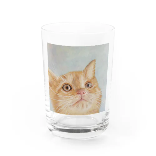 茶トラの子猫 (油絵) Water Glass