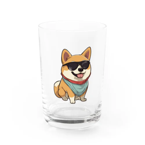 イカした柴犬 Water Glass