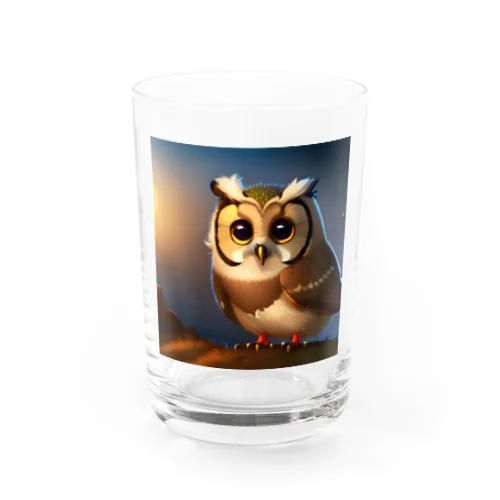 可愛いフクロウのイラストグッズ Water Glass