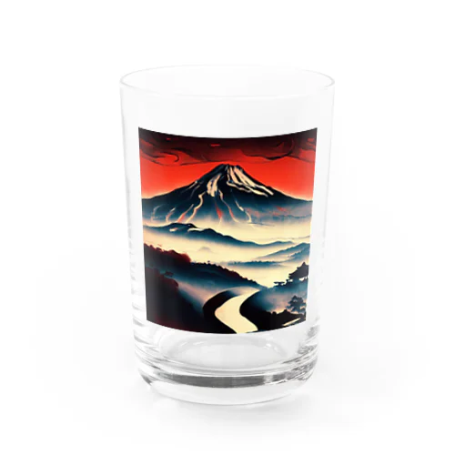 夕空の富士山 Water Glass