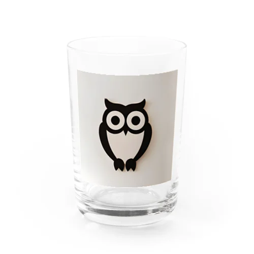 白黒フクロウちゃんのイラストグッズ Water Glass