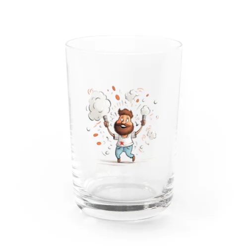 おじさんとクラッカー Tシャツ Water Glass