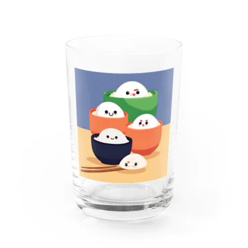 かわいいおにぎりのイラストのグッズ Water Glass