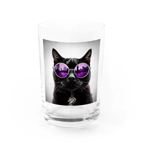 黒猫紫サングラス Water Glass