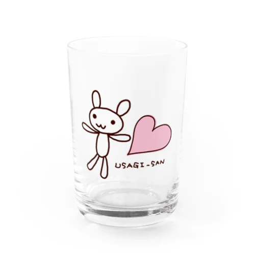 うさぎさんとハート Water Glass