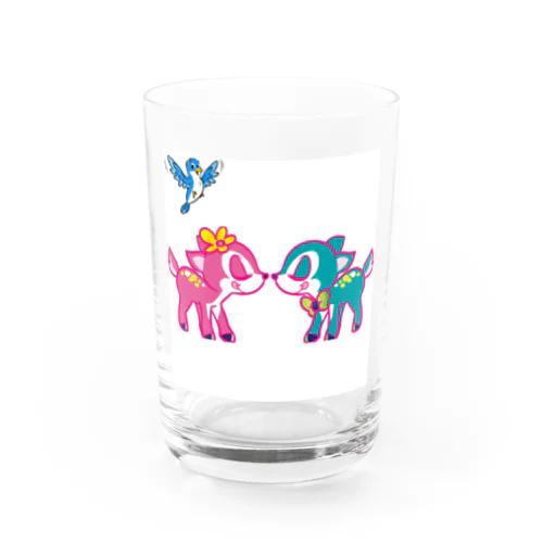 仲良しの鹿ちゃん Water Glass