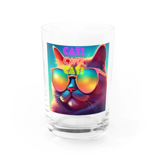 Shady Cat! Water Glass