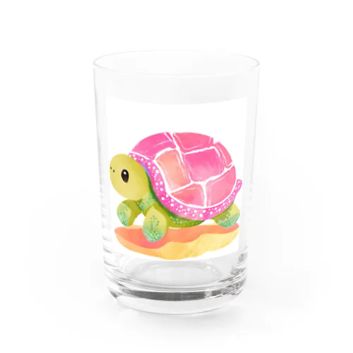 かわいいカメのイラストグッズ Water Glass