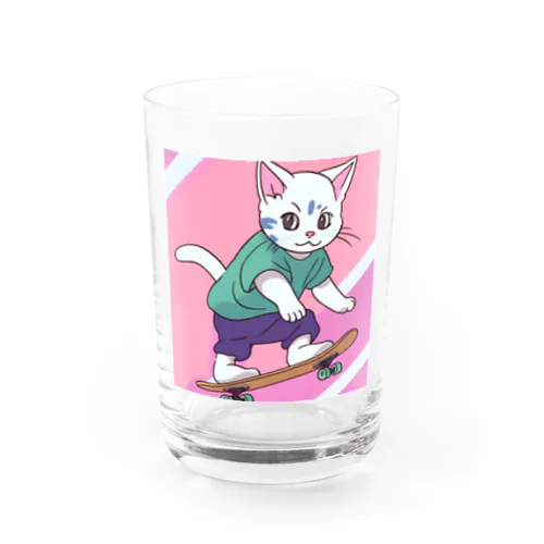 スケボー猫ちゃん2 Water Glass