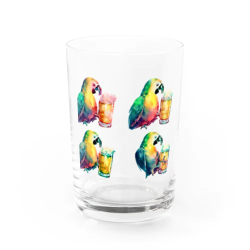 ビール好きのオウム Water Glass