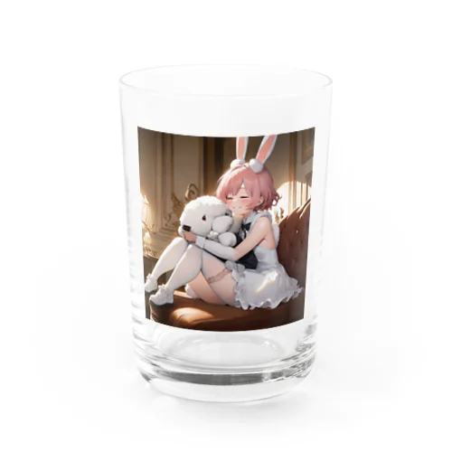 うさぎと犬のハグ Water Glass