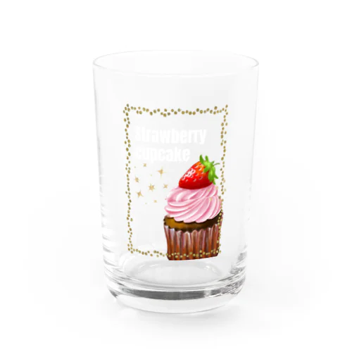 いちごのカップケーキ Water Glass