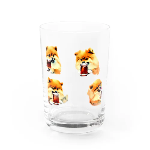 黒ビール好きな犬 Water Glass