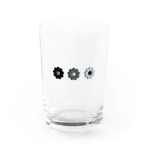 メタリック　お花　モノクロ　その2 Water Glass