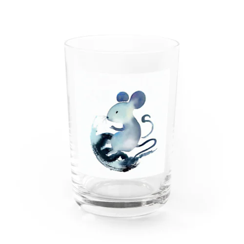 水墨画シリーズ　鼠 Water Glass