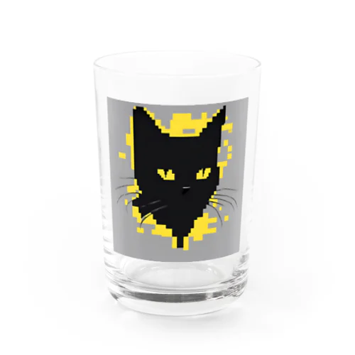 ピクセルアート黒猫　10 Water Glass