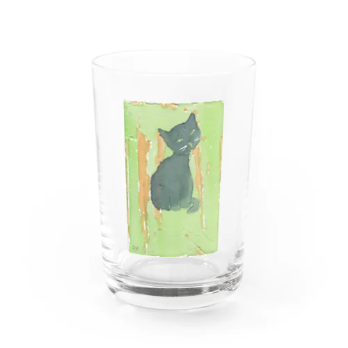 ウインクしている黒猫ちゃん。 Water Glass