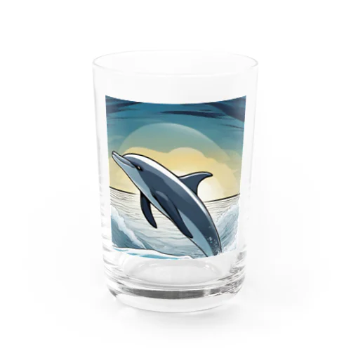 iruka　海を飛び跳ねるイルカ Water Glass