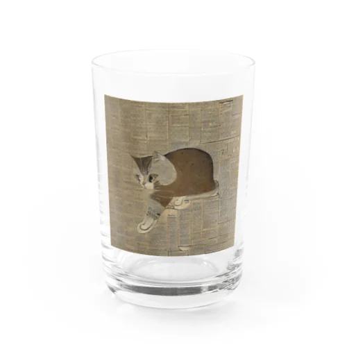 古文書　猫 Water Glass