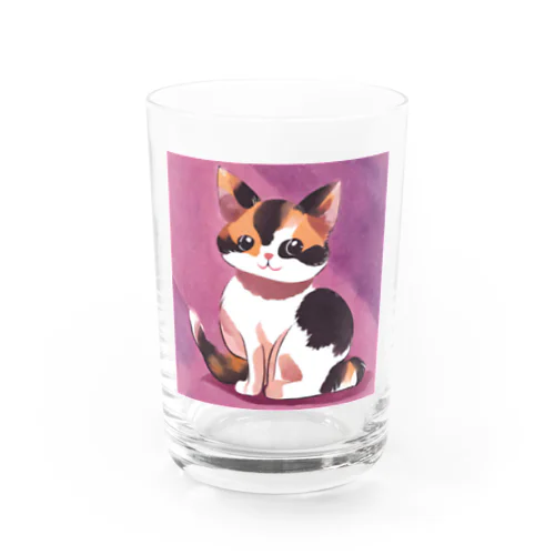 かわいい　三毛猫　グッズ Water Glass