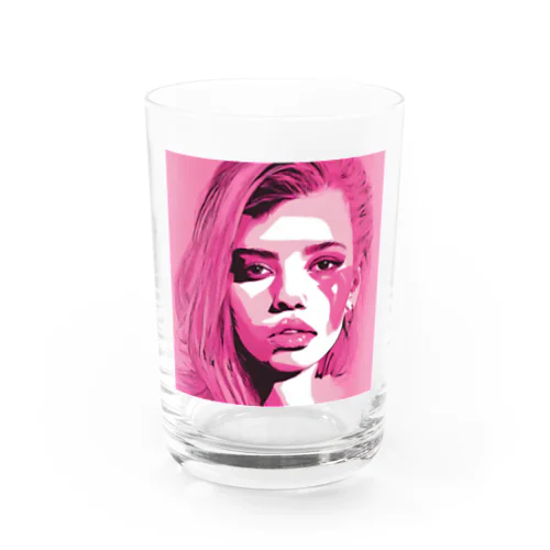 pink girl Water Glass