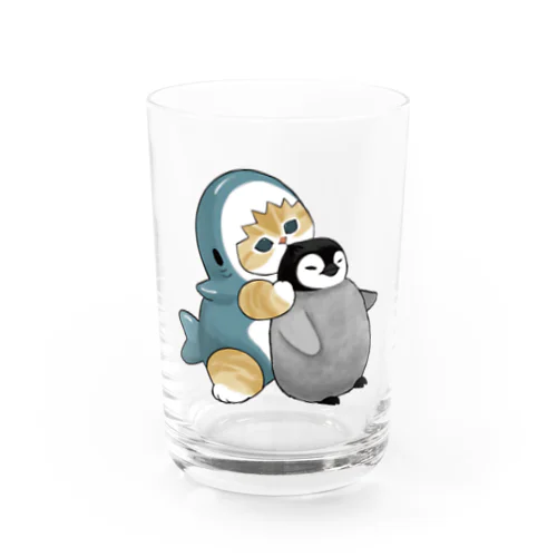 サメにゃんペンギン吸い Water Glass