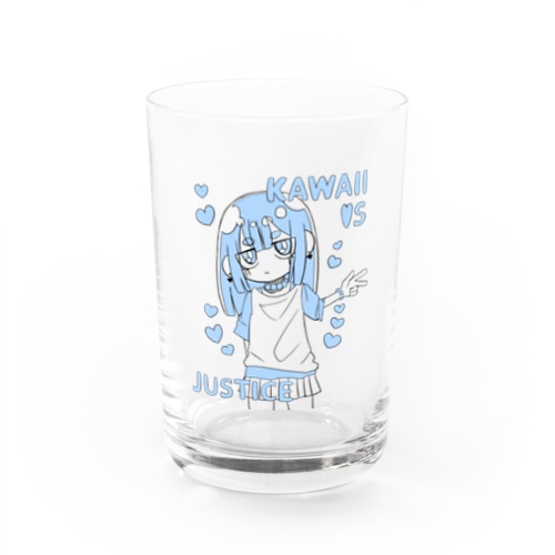 KAWAII女の子（空色） Water Glass
