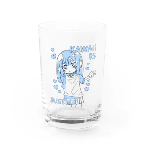 KAWAII女の子（空色） Water Glass