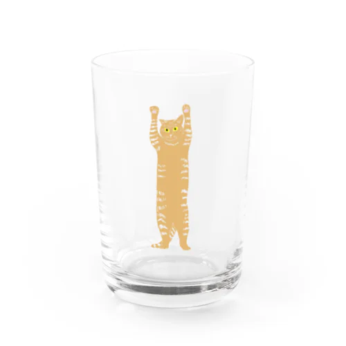 バンザイ猫　クリア Water Glass