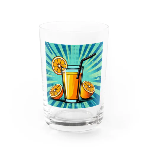 ポップアート調のフレッシュなオレンジジュース② Water Glass