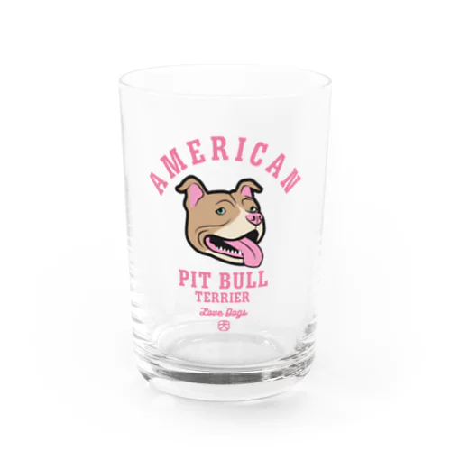 Love❤️Dogs（アメリカンピットブルテリア・赤鼻） Water Glass