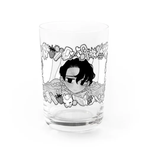 マッサージを受ける美少年(文字なし) Water Glass