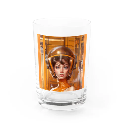 Retro Future Girl Water Glass