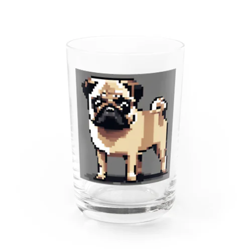 ドット絵　パグ犬 Water Glass