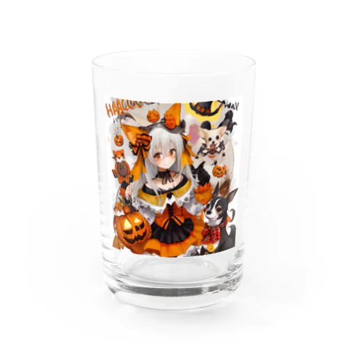 魔法のハロウィン・チワワと魔女の魔術 Water Glass