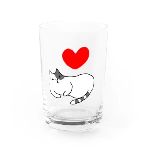 l  love ねこ Water Glass