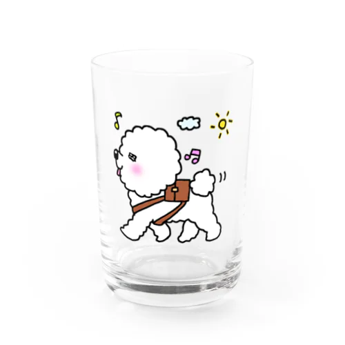 Take a walk Bichon Frise Water Glass