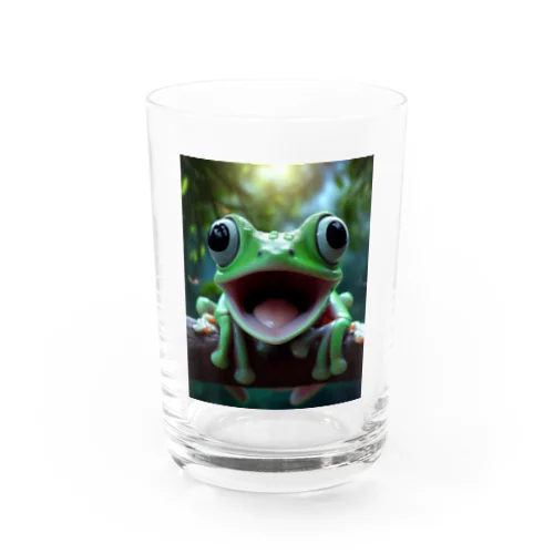 リアルでユニークな笑っているカエル Water Glass