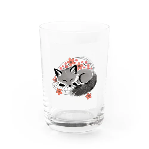 桜と銀ぎつね Water Glass