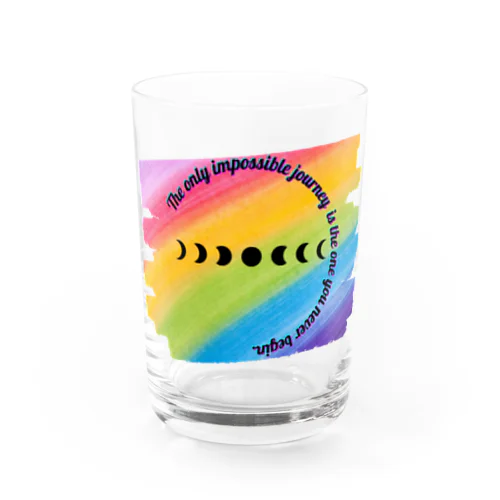 満ち欠ける月rainbow Water Glass