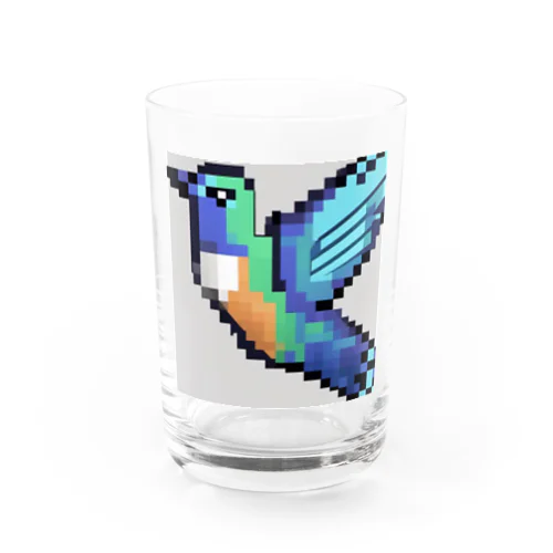 ハチドリピクセルアート Water Glass