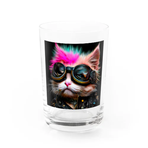 Perfectly Punk Cats Water Glass