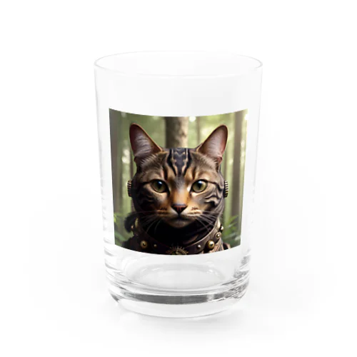 野生的　黒猫 Water Glass