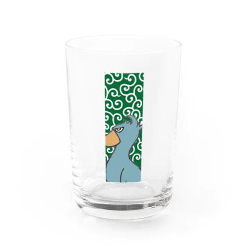 ハシビロコウさん　唐草模様 Water Glass