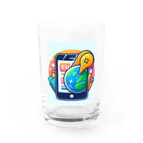 スマホとユニークなキャラクター Water Glass