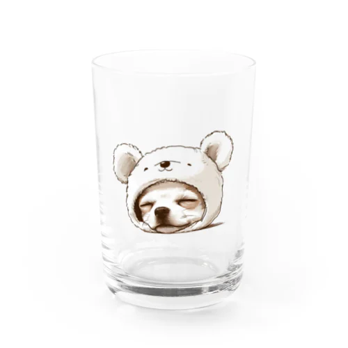 クマのコスプレをしたチワワ Water Glass