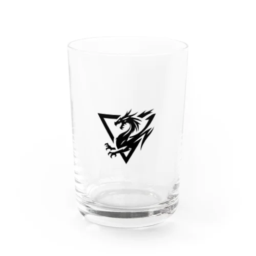 襲うドラゴン　ロゴ Water Glass